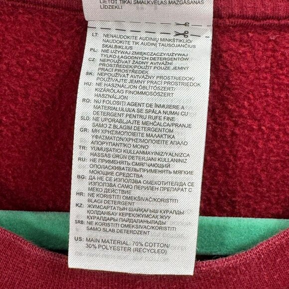 Adidas Mens Maroon Crewneck Sweatshirt 2XL Cotton Blend Casual Warm Pullover - Picture 5 of 6